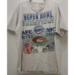 Vintage 90s Super Bowl XXVIII T-Shirt Cowboys Bills 1994 Men’s XL Single Stitch